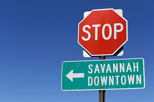 downtown Savannah sign